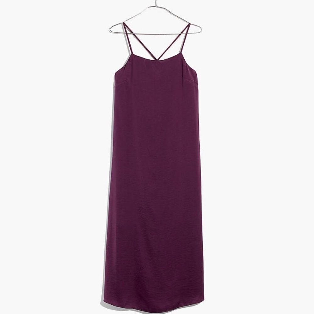 MADEWELL ||| SATIN APRON SLIP DRESS